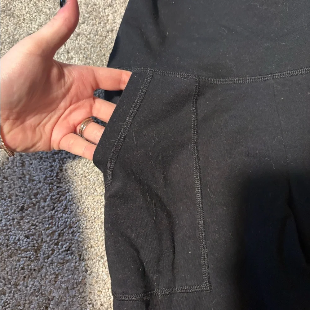 Aerie Black High Waist Active Cotton Blend Leggings with Pockets 💜 - Picture 2 of 5